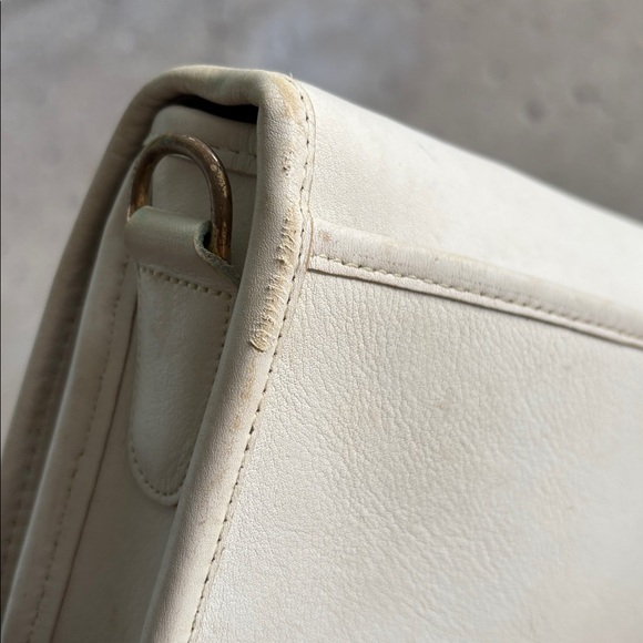 White/bone Vintage Coach convertible clutch shoulder bag - Picture 6 of 16